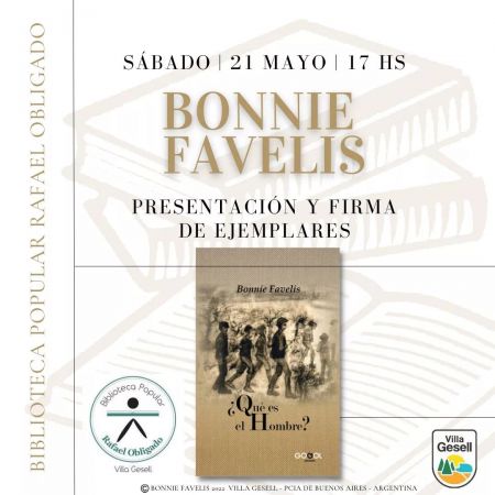 Bonnie Favelis Presentará su nuevo libro.