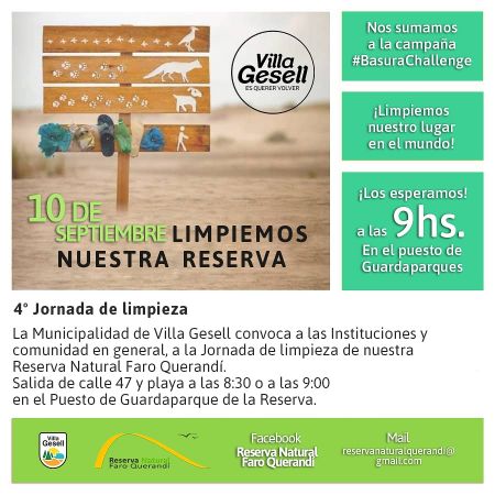 CUARTA JORNADA DE LIMPIEZA EN LA RESERVA FARO QUERANDÍ