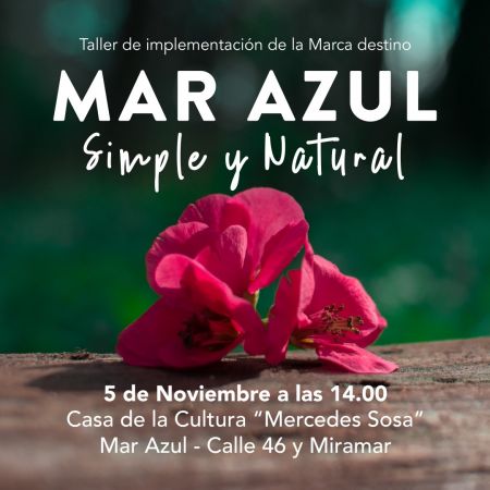  La Secretaría de Turismo realizará el taller Implementación de la marca destino Mar Azul “Simple y Natural” y redes sociales