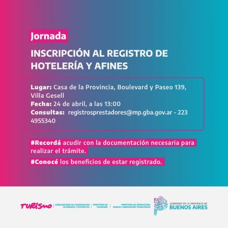 Jornada de Inscripción al Registro de Hotelería y afines