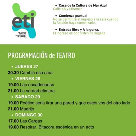 Encuentro de Teatro Independiente en Mar Azul - 5° Edición