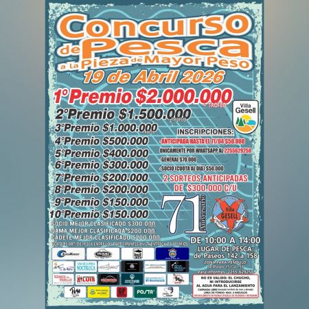 Concurso de Pesca 71° Aniversario